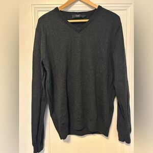 J. Crew Men's Charcoal V-Neck Sweater